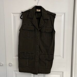 Vintage Bonnie Strauss Dark Green Utility Vest.